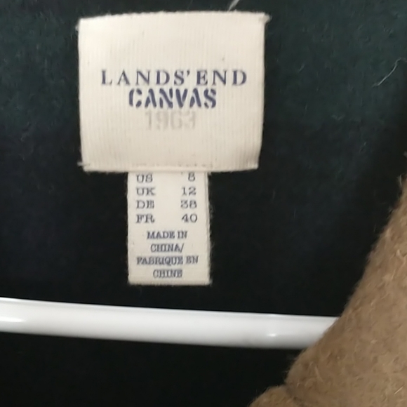 Lands End Wool Coat w/ Wooden Toggle Rope Closure - Picture 8 of 9